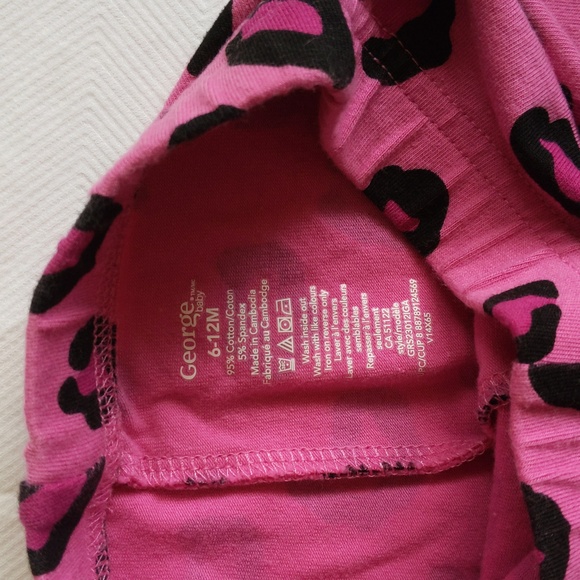 george pink leopard print biker cartwheel shorts 12 months baby girl - Picture 2 of 4